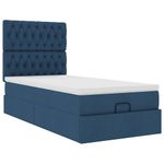 Casa si Gradina - Mobilier - Paturi si accesorii - Paturi - Cadru de pat otoman cu saltea tesatura albastra 90x190cm - Infinity.ro