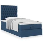 Casa si Gradina - Mobilier - Paturi si accesorii - Paturi - Cadru de pat otoman cu saltea tesatura albastra 90x190cm - Infinity.ro