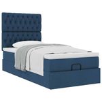 Casa si Gradina - Mobilier - Paturi si accesorii - Paturi - Cadru de pat otoman cu saltea tesatura albastra 90x190cm - Infinity.ro