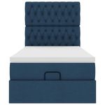 Casa si Gradina - Mobilier - Paturi si accesorii - Paturi - Cadru de pat otoman cu saltea tesatura albastra 90x190cm - Infinity.ro
