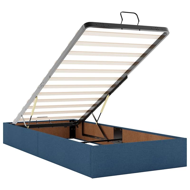 Casa si Gradina - Mobilier - Paturi si accesorii - Paturi - Cadru de pat otoman cu saltea tesatura albastra 90x190cm - Infinity.ro