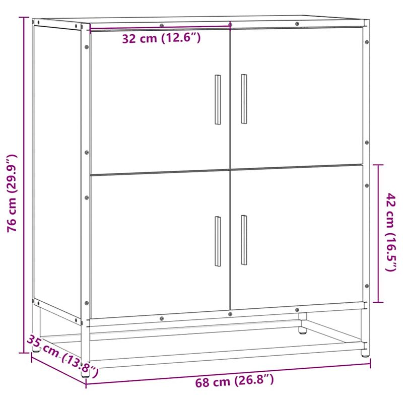 Casa si Gradina - Mobilier - Comode si corpuri - Comode - Bufeta Stejar maro 68x35x76 cm Lemn prelucrat - Infinity.ro