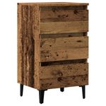 Casa si Gradina - Mobilier - Comode si corpuri - Noptiere - Noptiera cu picioare metalice, lemn vechi, 40x35x69 cm - Infinity.ro
