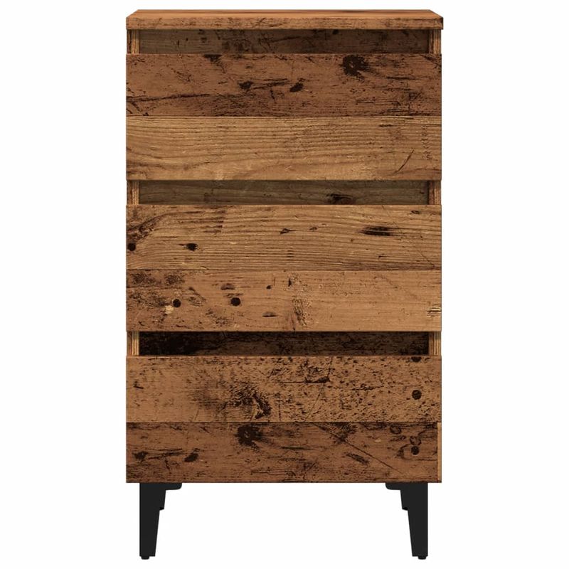 Casa si Gradina - Mobilier - Comode si corpuri - Noptiere - Noptiera cu picioare metalice, lemn vechi, 40x35x69 cm - Infinity.ro