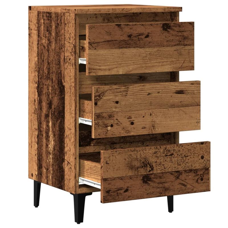 Casa si Gradina - Mobilier - Comode si corpuri - Noptiere - Noptiera cu picioare metalice, lemn vechi, 40x35x69 cm - Infinity.ro