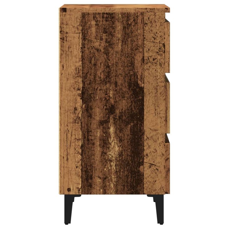 Casa si Gradina - Mobilier - Comode si corpuri - Noptiere - Noptiera cu picioare metalice, lemn vechi, 40x35x69 cm - Infinity.ro