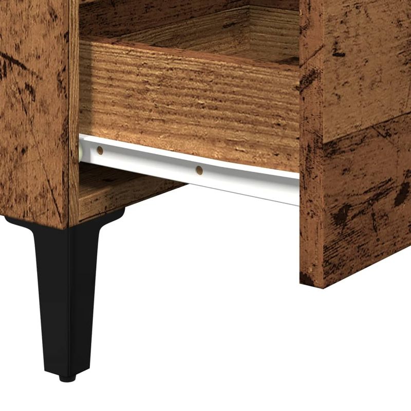 Casa si Gradina - Mobilier - Comode si corpuri - Noptiere - Noptiera cu picioare metalice, lemn vechi, 40x35x69 cm - Infinity.ro