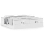 Casa si Gradina - Mobilier - Paturi si accesorii - Paturi - Cadru de pat otoman cu saltele alb 180x200cm piele artificiala - Infinity.ro