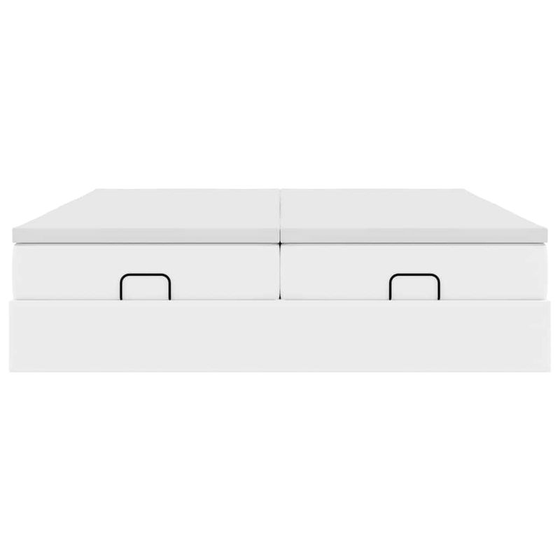 Casa si Gradina - Mobilier - Paturi si accesorii - Paturi - Cadru de pat otoman cu saltele alb 180x200cm piele artificiala - Infinity.ro