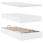 Casa si Gradina - Mobilier - Paturi si accesorii - Paturi - Cadru de pat otoman cu saltele alb 180x200cm piele artificiala - Infinity.ro