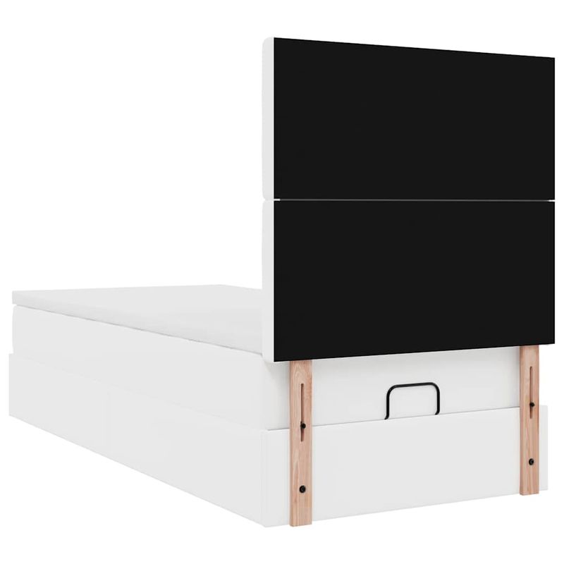 Casa si Gradina - Mobilier - Paturi si accesorii - Paturi - Cadru de pat otoman cu saltea alb 80x200cm piele artificiala - Infinity.ro