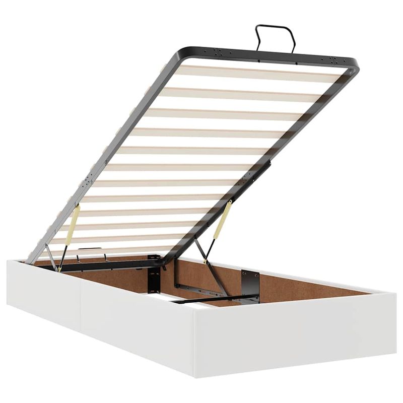 Casa si Gradina - Mobilier - Paturi si accesorii - Paturi - Cadru de pat otoman cu saltea alb 80x200cm piele artificiala - Infinity.ro