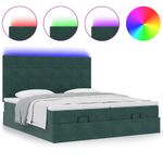 Casa si Gradina - Mobilier - Paturi si accesorii - Paturi - Cadru de pat otoman cu saltele Verde inchis 200x200cm catifea - Infinity.ro