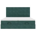 Casa si Gradina - Mobilier - Paturi si accesorii - Paturi - Cadru de pat otoman cu saltele Verde inchis 200x200cm catifea - Infinity.ro