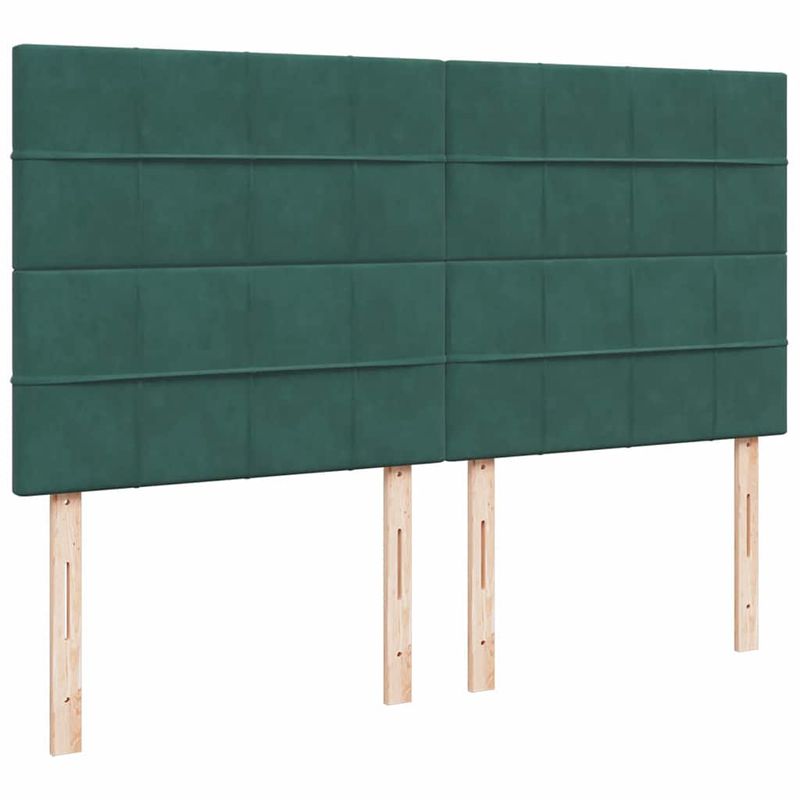 Casa si Gradina - Mobilier - Paturi si accesorii - Paturi - Cadru de pat otoman cu saltele Verde inchis 200x200cm catifea - Infinity.ro