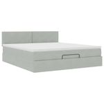 Casa si Gradina - Mobilier - Paturi si accesorii - Paturi - Cadru de pat otoman cu saltea Gri deschis 180x200cm catifea - Infinity.ro