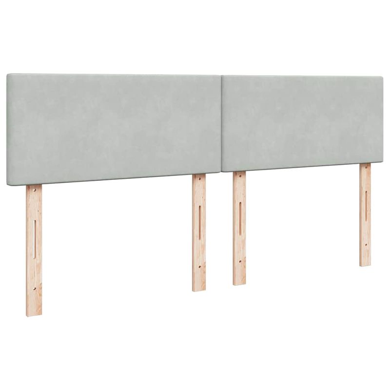 Casa si Gradina - Mobilier - Paturi si accesorii - Paturi - Cadru de pat otoman cu saltea Gri deschis 180x200cm catifea - Infinity.ro