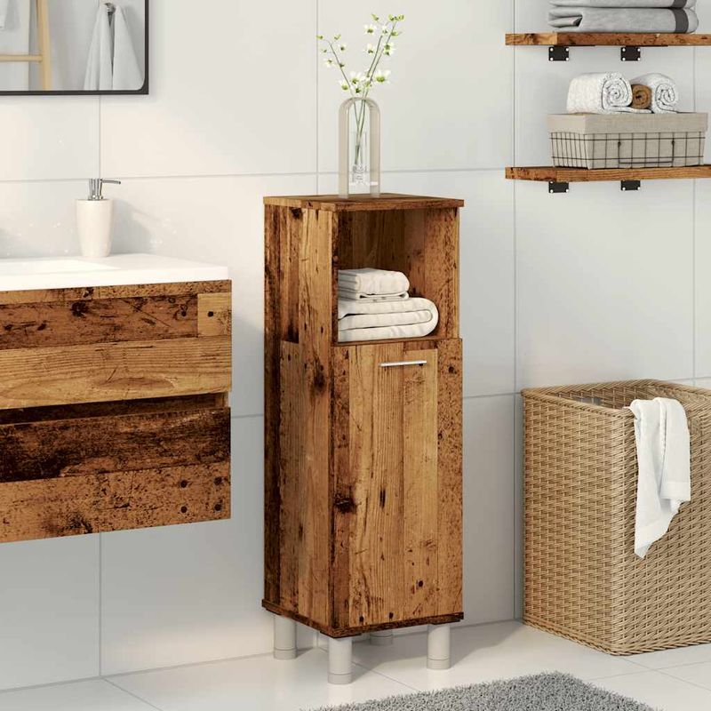 Casa si Gradina - Mobilier - Mobilier baie - Comode baie - Dulap de baie, lemn vechi, 30x30x95 cm, PAL - Infinity.ro
