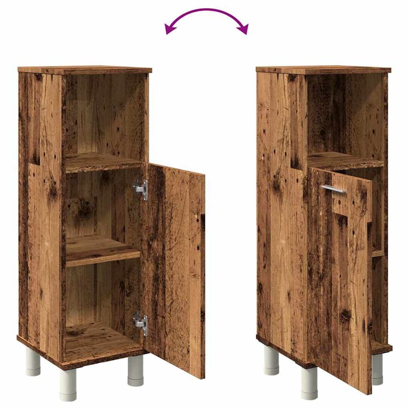 Casa si Gradina - Mobilier - Mobilier baie - Comode baie - Dulap de baie, lemn vechi, 30x30x95 cm, PAL - Infinity.ro