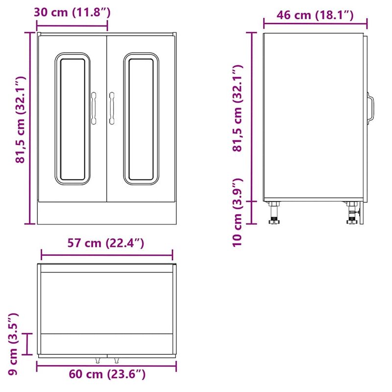 Casa si Gradina - Mobilier - Comode si corpuri - Corpuri bucatarie - Dulap de baza pentru chiuveta „Kalmar” Stejar Artisan Lemn - Infinity.ro