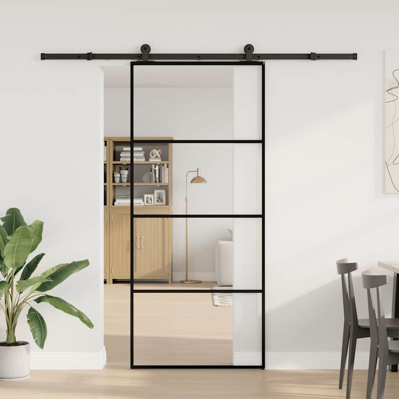 Casa si Gradina - Constructii - Usi interior, exterior si garaj - Usi interior - Usa glisanta cu set feronerie, 90x205 cm, sticla ESG/aluminiu - Infinity.ro