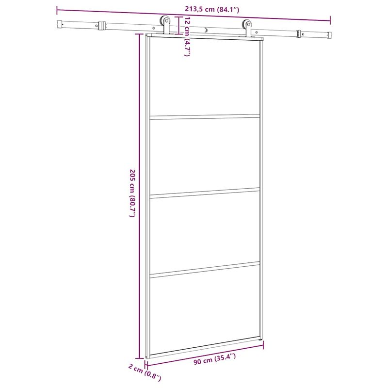 Casa si Gradina - Constructii - Usi interior, exterior si garaj - Usi interior - Usa glisanta cu set feronerie, 90x205 cm, sticla ESG/aluminiu - Infinity.ro