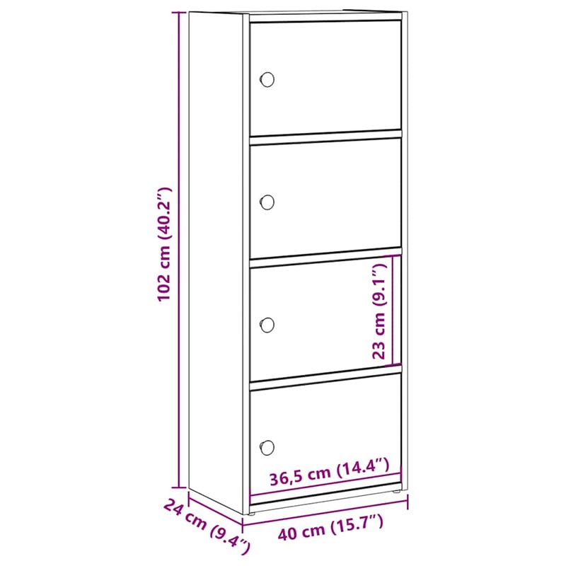 Casa si Gradina - Mobilier - Biblioteci si rafturi - Biblioteci - Biblioteca, stejar artizanal, 40x24x102 cm, lemn prelucrat - Infinity.ro