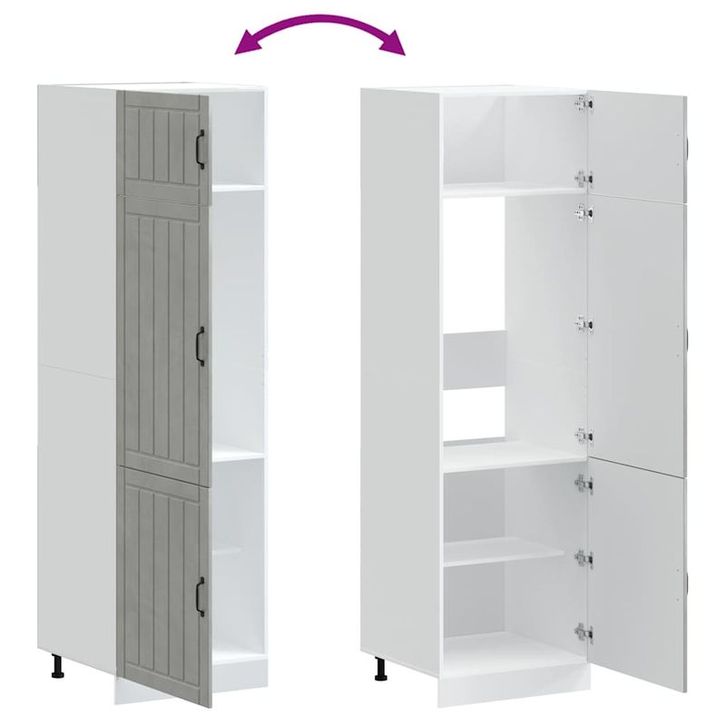 Casa si Gradina - Mobilier - Comode si corpuri - Corpuri bucatarie - Dulap de bucatarie „Lucca” Lemn prelucrat gri beton, model 1x bufet, mărime 60x57x207 cm - Infinity.ro
