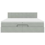 Casa si Gradina - Mobilier - Paturi si accesorii - Paturi - Cadru pat otoman cu saltea gri deschis 200x200 cm catifea, model cu blocuri pătrate - Infinity.ro