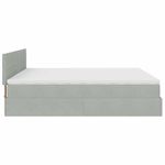 Casa si Gradina - Mobilier - Paturi si accesorii - Paturi - Cadru pat otoman cu saltea gri deschis 200x200 cm catifea, model cu blocuri pătrate - Infinity.ro