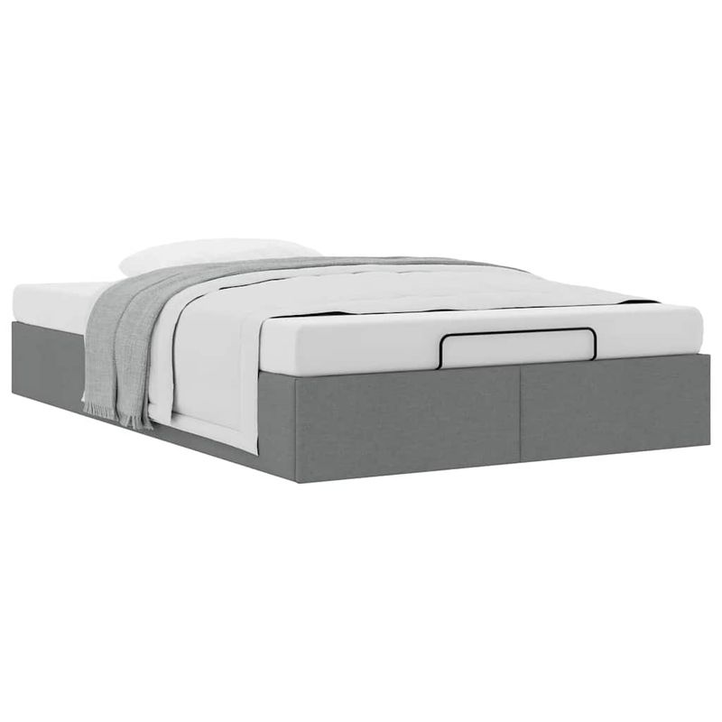 Casa si Gradina - Mobilier - Paturi si accesorii - Paturi - Cadru de pat otoman fara saltea tesatura gri inchis 120x200 cm - Infinity.ro