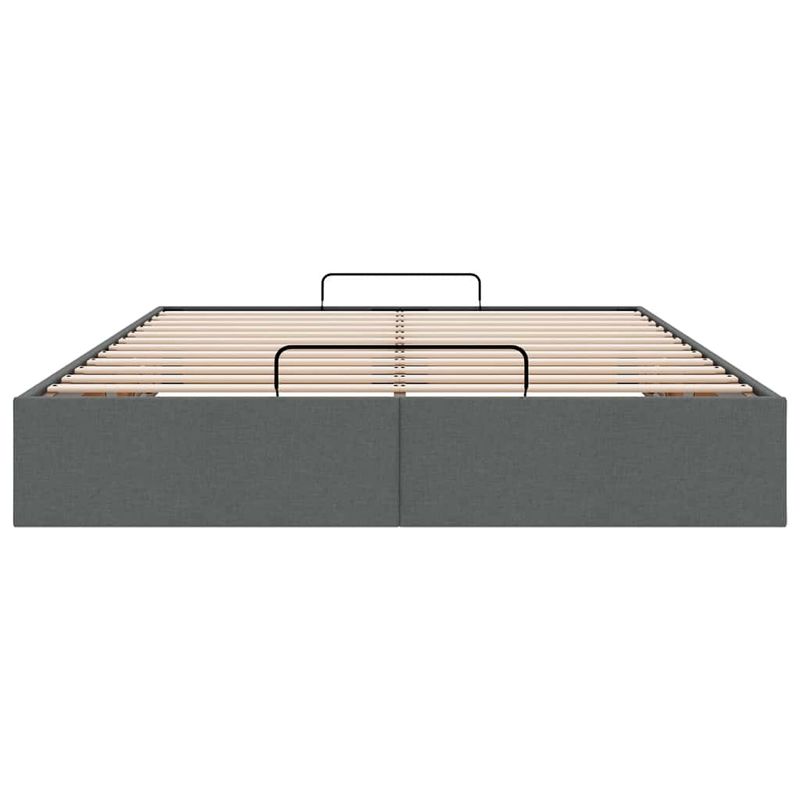 Casa si Gradina - Mobilier - Paturi si accesorii - Paturi - Cadru pat otoman fara saltea Gri inchis 140x190 cm tesatura - Infinity.ro