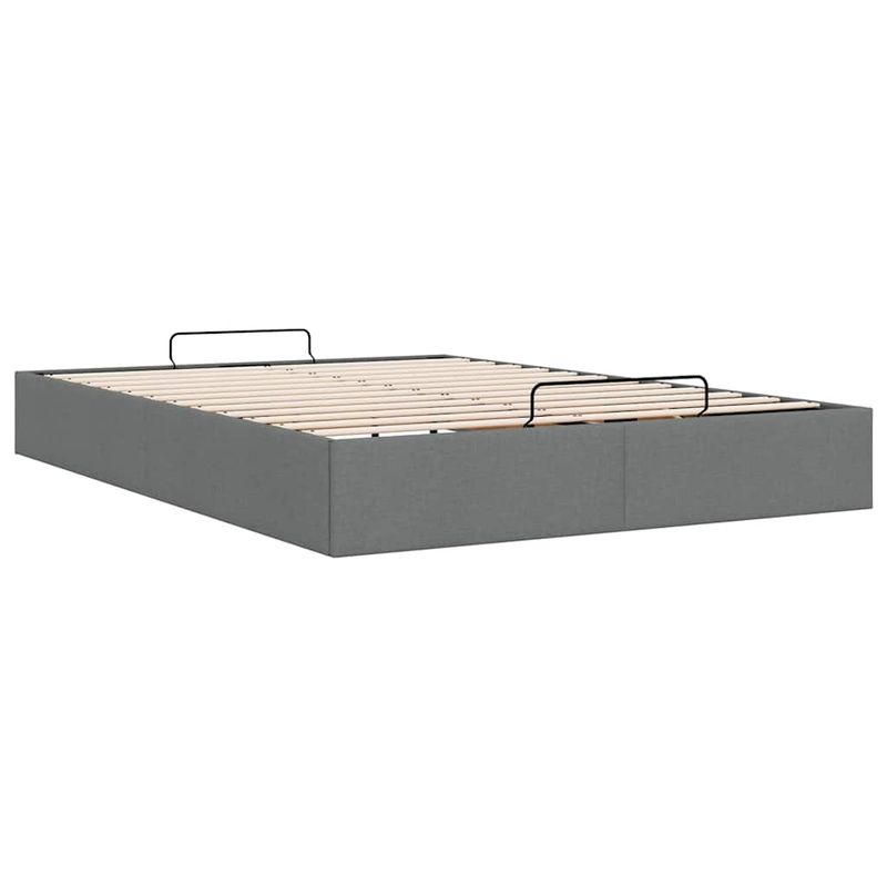 Casa si Gradina - Mobilier - Paturi si accesorii - Paturi - Cadru pat otoman fara saltea Gri inchis 140x190 cm tesatura - Infinity.ro