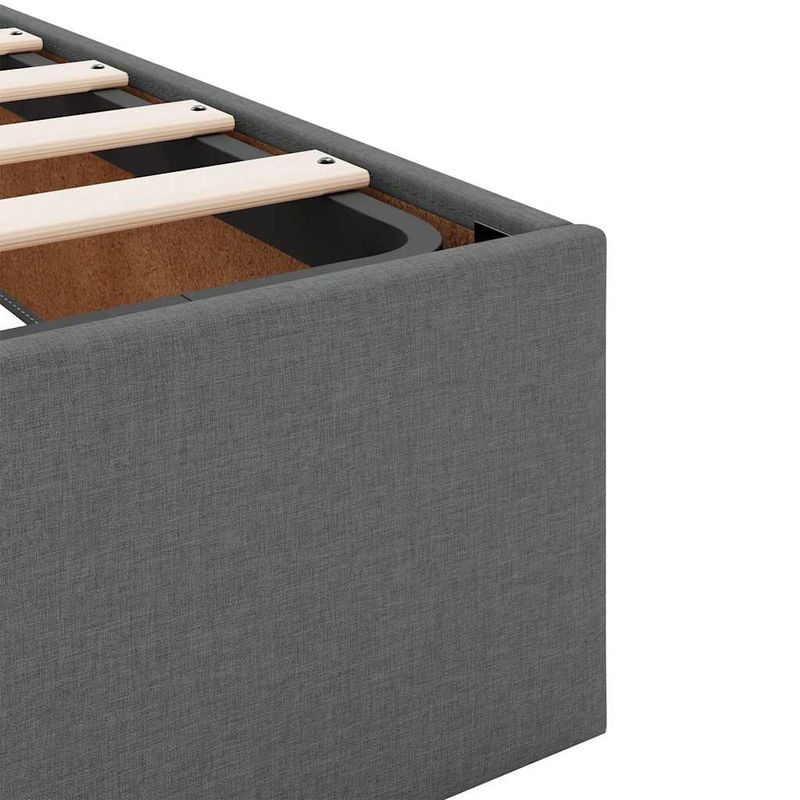 Casa si Gradina - Mobilier - Paturi si accesorii - Paturi - Cadru pat otoman fara saltea Gri inchis 140x190 cm tesatura - Infinity.ro