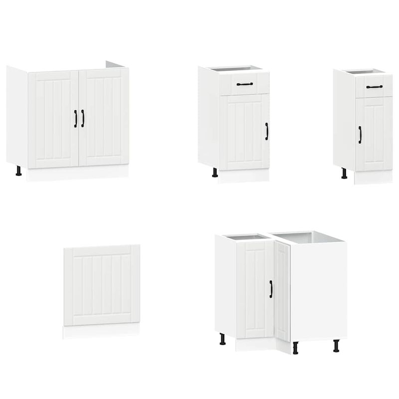 Casa si Gradina - Mobilier - Comode si corpuri - Corpuri bucatarie - Set dulap de bucatarie din 11 piese „Kalmar” Lemn prelucrat alb - Infinity.ro