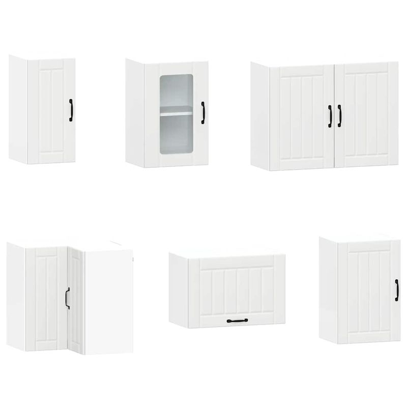Casa si Gradina - Mobilier - Comode si corpuri - Corpuri bucatarie - Set dulap de bucatarie din 11 piese „Kalmar” Lemn prelucrat alb - Infinity.ro
