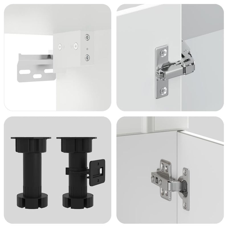 Casa si Gradina - Mobilier - Comode si corpuri - Corpuri bucatarie - Set dulap de bucatarie din 11 piese „Kalmar” Lemn prelucrat alb - Infinity.ro