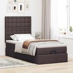 Casa si Gradina - Mobilier - Paturi si accesorii - Paturi - Cadru de pat otoman cu saltele tesatura maro inchis 80x200cm - Infinity.ro