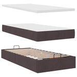 Casa si Gradina - Mobilier - Paturi si accesorii - Paturi - Cadru de pat otoman cu saltele tesatura maro inchis 80x200cm - Infinity.ro
