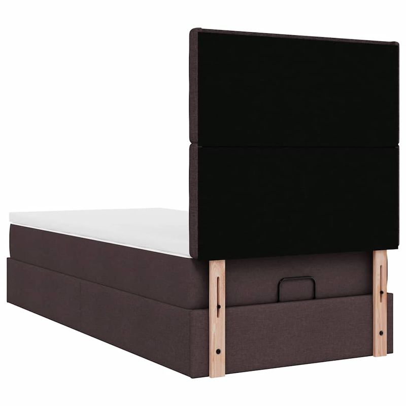 Casa si Gradina - Mobilier - Paturi si accesorii - Paturi - Cadru de pat otoman cu saltele tesatura maro inchis 80x200cm - Infinity.ro