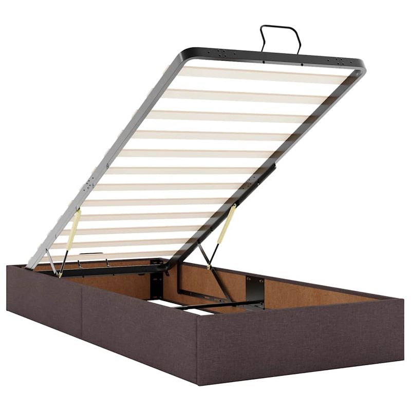 Casa si Gradina - Mobilier - Paturi si accesorii - Paturi - Cadru de pat otoman cu saltele tesatura maro inchis 80x200cm - Infinity.ro