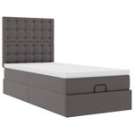 Casa si Gradina - Mobilier - Paturi si accesorii - Paturi - Cadru de pat otoman cu saltea gri 80x200cm piele artificiala - Infinity.ro