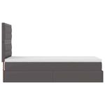 Casa si Gradina - Mobilier - Paturi si accesorii - Paturi - Cadru de pat otoman cu saltea gri 80x200cm piele artificiala - Infinity.ro