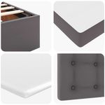 Casa si Gradina - Mobilier - Paturi si accesorii - Paturi - Cadru de pat otoman cu saltea gri 80x200cm piele artificiala - Infinity.ro