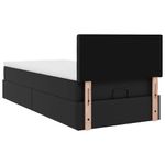 Casa si Gradina - Mobilier - Paturi si accesorii - Paturi - Cadru de pat otoman cu saltea neagra 80x200cm piele artificiala - Infinity.ro