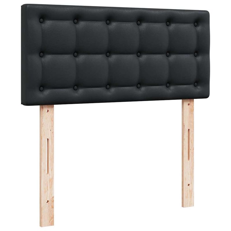 Casa si Gradina - Mobilier - Paturi si accesorii - Paturi - Cadru de pat otoman cu saltea neagra 80x200cm piele artificiala - Infinity.ro