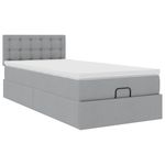 Casa si Gradina - Mobilier - Paturi si accesorii - Paturi - Cadru pat otoman cu saltea tesatura gri deschis 90x200cm - Infinity.ro