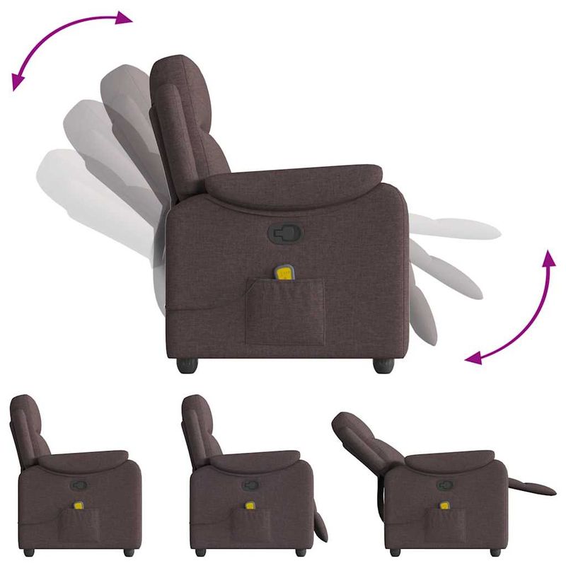 Ingrijire personala si Cosmetice - Sanatate si wellness - Articole wellness - Fotolii de masaj - Fotoliu de masaj rabatabil, maro inchis, material textil - Infinity.ro