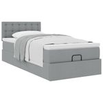 Casa si Gradina - Mobilier - Paturi si accesorii - Paturi - Cadru pat otoman cu saltea tesatura gri deschis 90x200cm - Infinity.ro