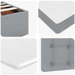 Casa si Gradina - Mobilier - Paturi si accesorii - Paturi - Cadru pat otoman cu saltea tesatura gri deschis 90x200cm - Infinity.ro